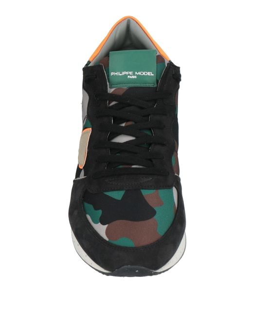 Philippe Model Black Sneakers Leather, Textile Fibers for men