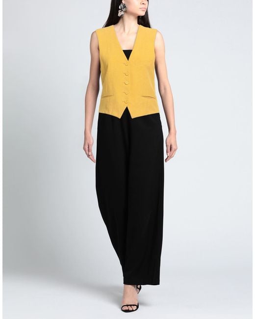 BRERAS Milano Yellow Marigold Tailored Vest Viscose, Linen