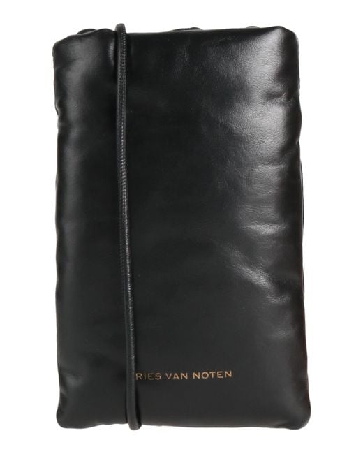 Dries Van Noten Black Cross-Body Bag Leather, Cotton