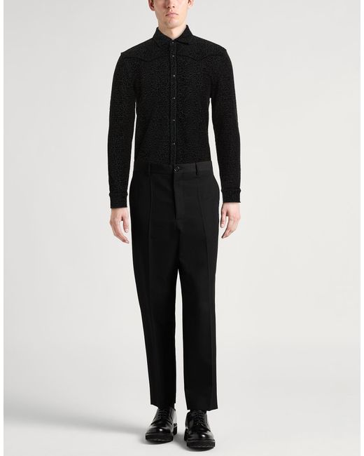 John Varvatos Black Shirt Polyester, Organic Cotton for men
