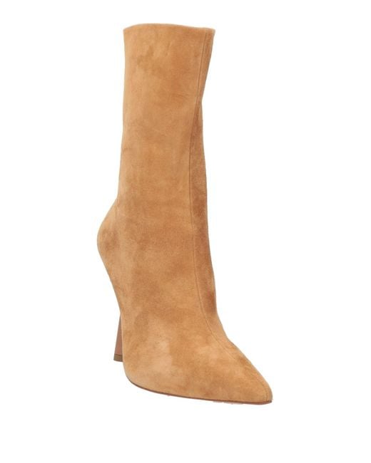 GIA RHW Brown Camel Ankle Boots Leather