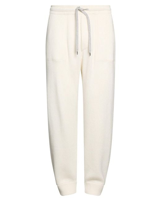 Brunello Cucinelli White Pants Cashmere for men