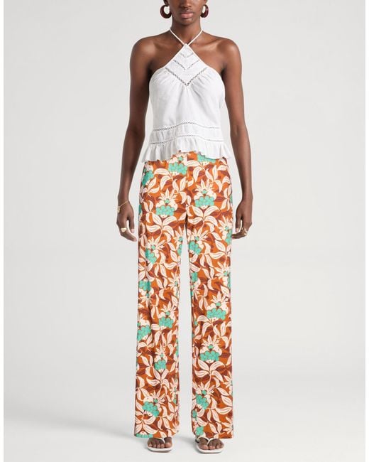 Maliparmi Orange Pants Viscose, Elastane