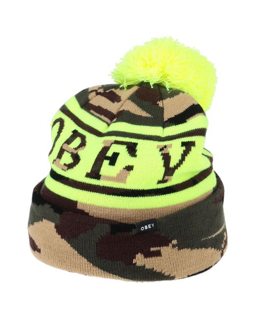 Obey Synthetic Hat in Yellow for Men | Lyst