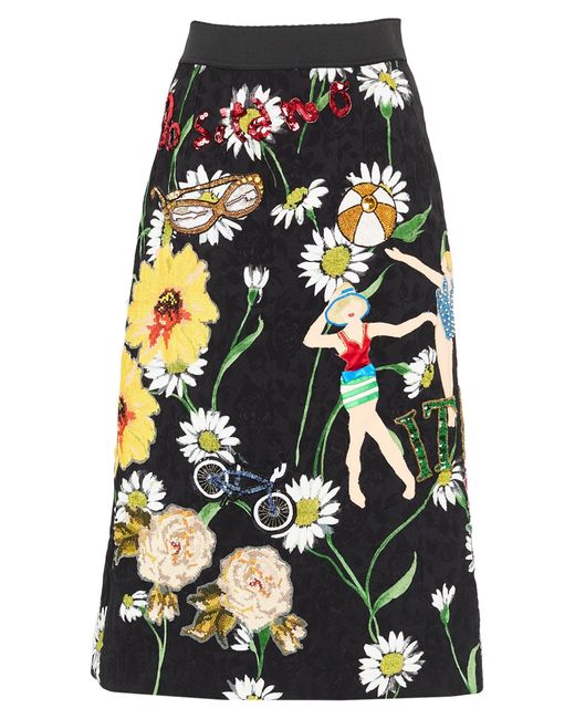 Dolce & Gabbana Black Midi Skirt