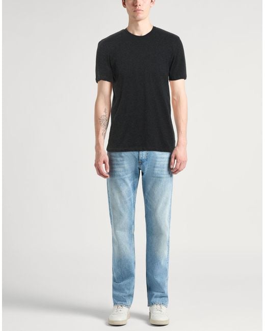 Majestic Filatures Black T-Shirt Cotton for men