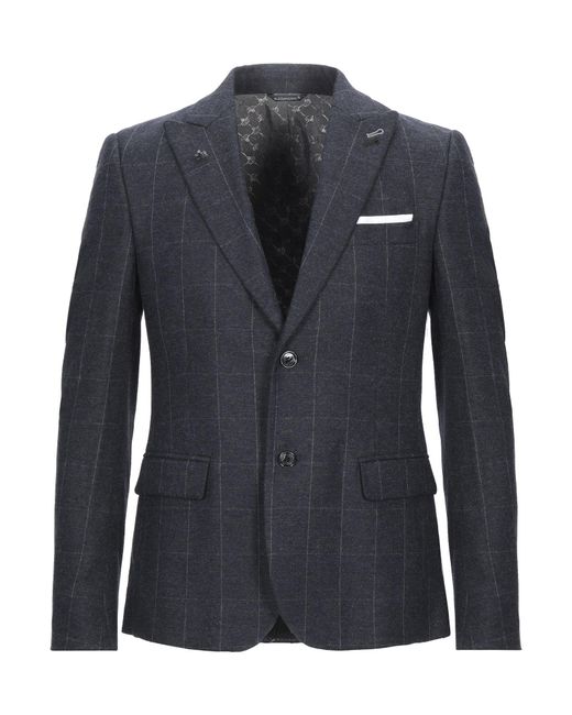 Daniele Alessandrini Blue Blazer Viscose, Wool, Polyamide, Elastane for men