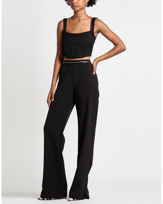 Gaelle Paris Black Pants Polyester, Elastane