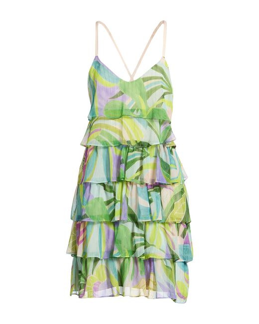 Kocca Green Mini Dress Polyester, Metallic Fiber