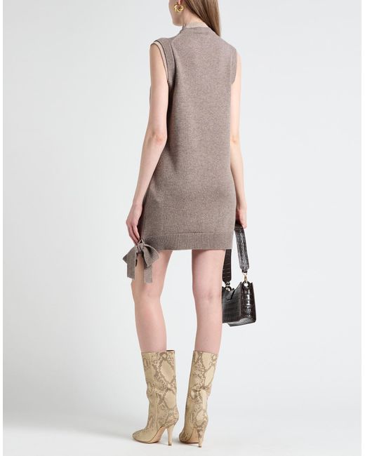 Fendi Gray Mini Dress Wool, Cashmere, Silk