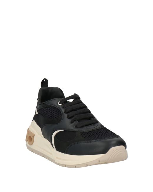 Ferragamo Black Sneakers Calfskin, Textile Fibers
