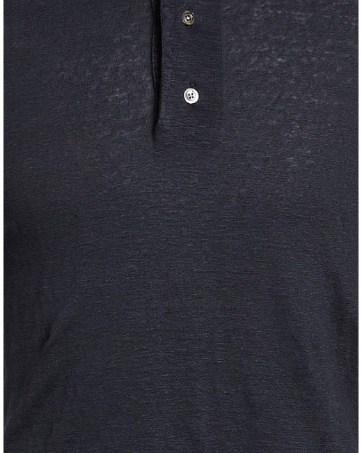 Alpha Studio Blue Polo Shirt Linen, Elastane for men
