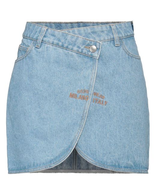 Gcds Blue Denim Skirt Cotton