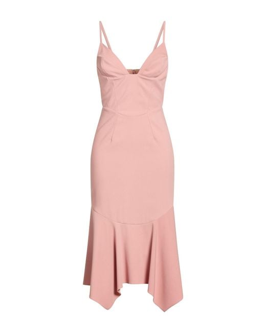 DSquared² Pink Antique Rose Midi Dress Polyester, Elastane