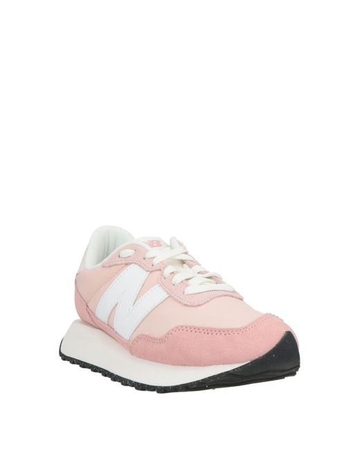 New Balance Pink Sneakers Leather, Textile Fibers
