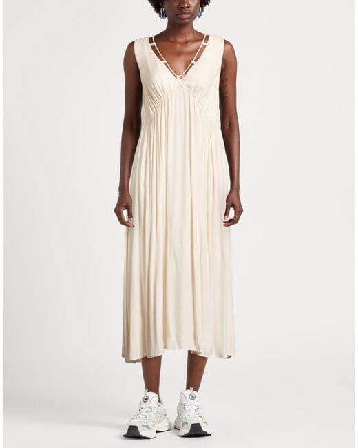 Pinko Natural Midi Dress Viscose