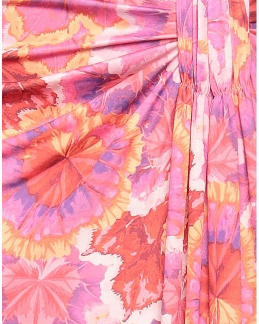 Olla Parèg Pink Fuchsia Maxi Skirt Polyester, Elastane