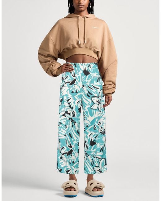 Palm Angels Blue Pants Polyester
