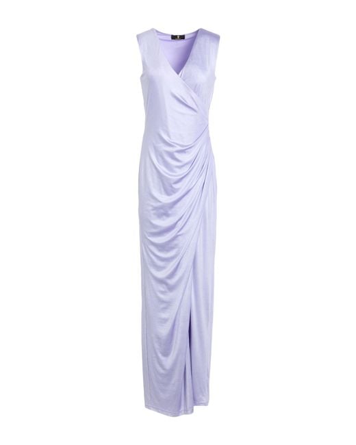 Fracomina Purple Maxi Dress Polyester, Elastane