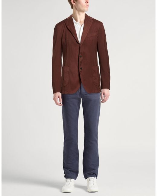 Drumohr Brown Blazer Virgin Wool for men