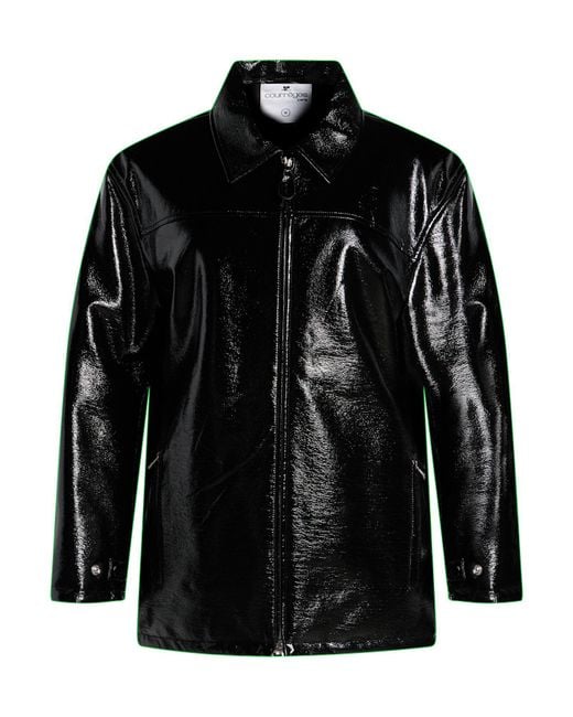 Courreges Black Jacket Cotton, Polyurethane, Elastane