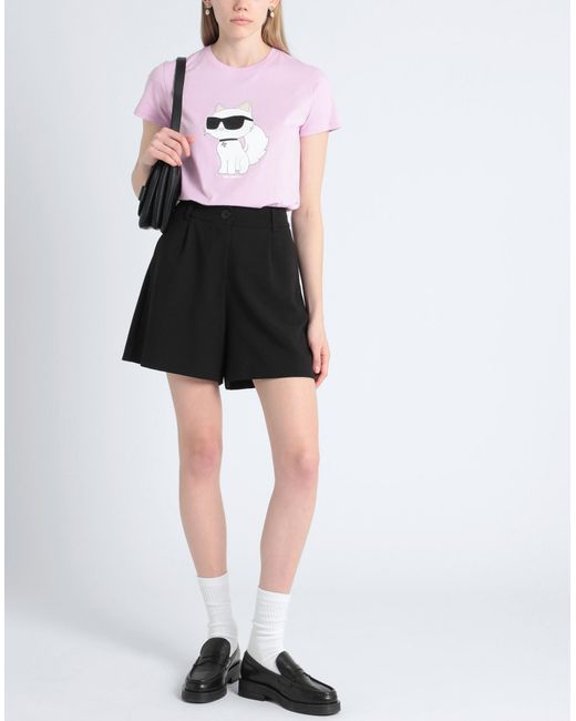 Karl Lagerfeld Purple Ikonik 2.0 Choupette T-Shirt T-Shirt Organic Cotton