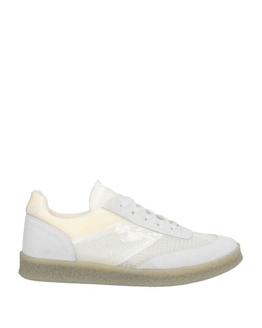 MM6 by Maison Margiela White Sneakers Leather, Textile Fibers for men