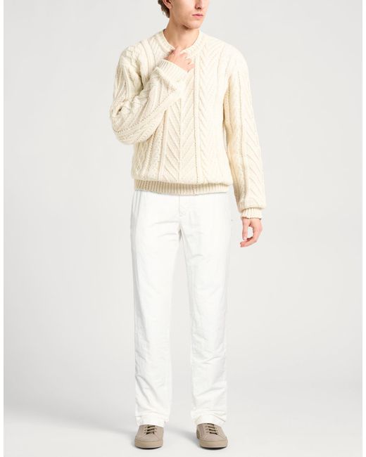 Incotex White Pants Cotton, Linen for men
