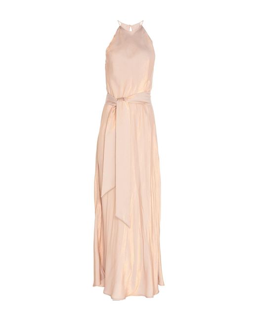 SOLOTRE Natural Sand Maxi Dress Viscose, Polyester