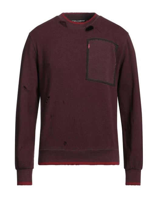 Dolce & Gabbana Purple Sweatshirt Cotton, Polyester for men