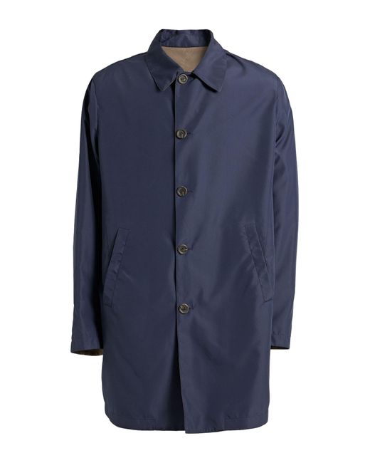 Canali Blue Overcoat & Trench Coat for men