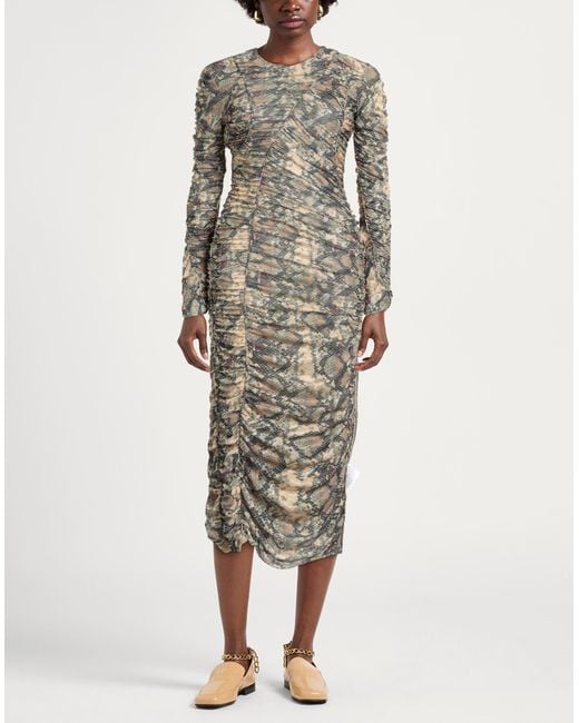 ROTATE BIRGER CHRISTENSEN Gray Midi-Kleid