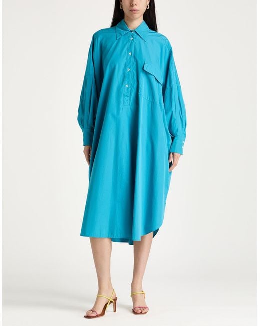 Grifoni Blue Midi Dress Cotton