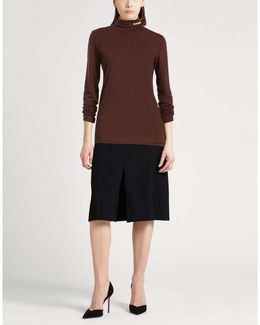 Jil Sander Brown T-Shirt Polyester, Virgin Wool