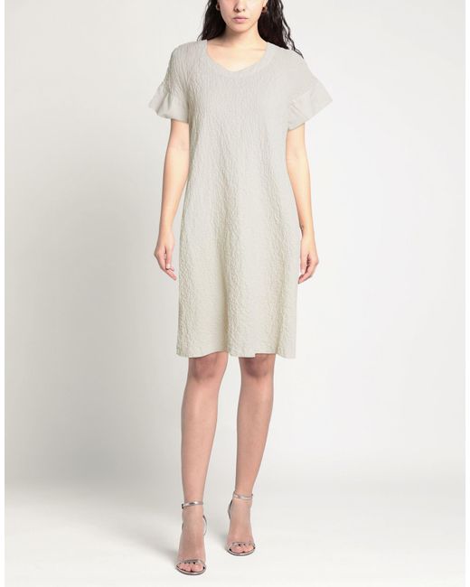 European Culture White Light Mini Dress Cotton, Elastane