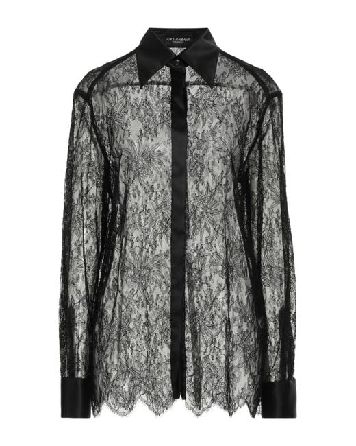 Dolce & Gabbana Black Shirt Viscose, Polyamide, Silk