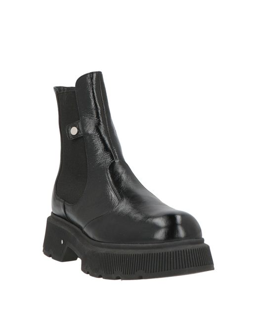 Laurence Dacade Black Ankle Boots Leather, Textile Fibers