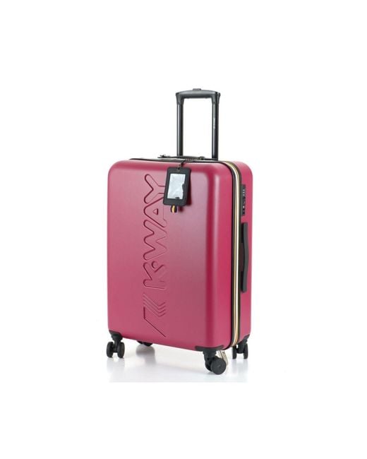 Valise à roulettes K-Way en coloris Pink