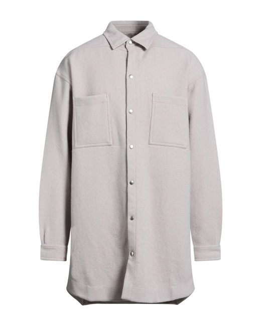 Rick Owens Gray Shirt Virgin Wool for men