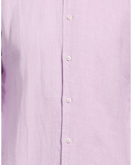 Fedeli Pink Shirt Linen for men