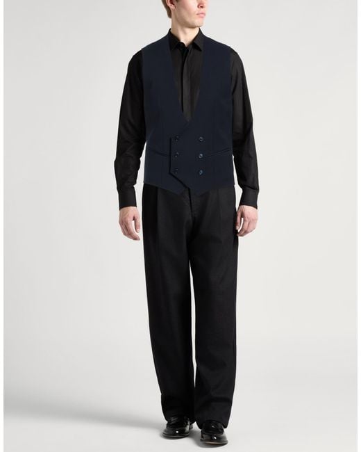 Daniele Alessandrini Blue Tailored Vest Polyester, Viscose, Elastane for men