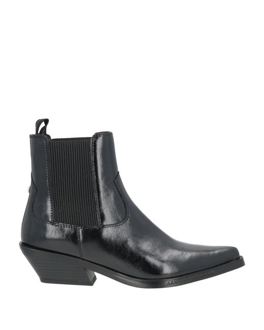 ARMANI EXCHANGE Black Ankle Boots