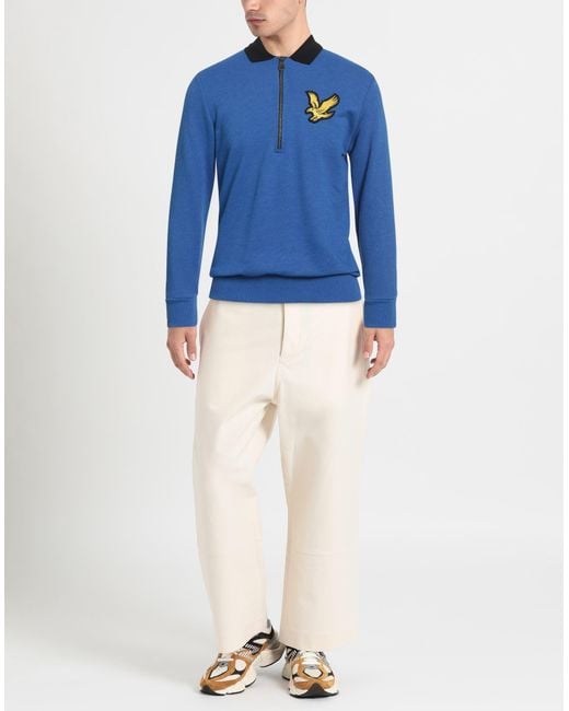 Lyle & Scott Blue Sweatshirt Cotton, Polyester for men
