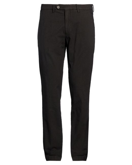 Michael Coal Black Pants Cotton, Elastane for men