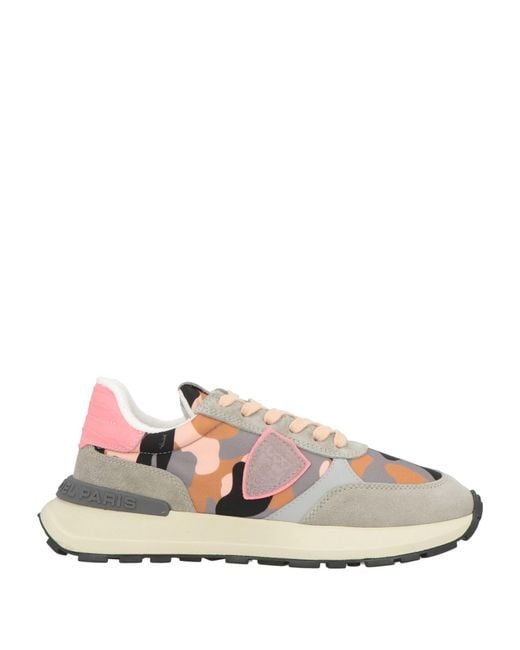 Philippe Model Pink Sneakers Leather, Textile Fibers