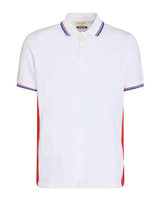 Heritage White Polo Shirt Cotton for men