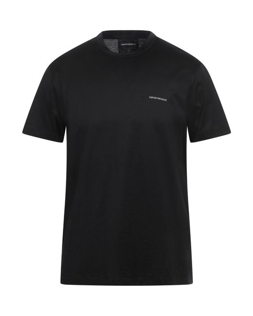 Emporio Armani Black T-Shirt Lyocell, Cotton for men