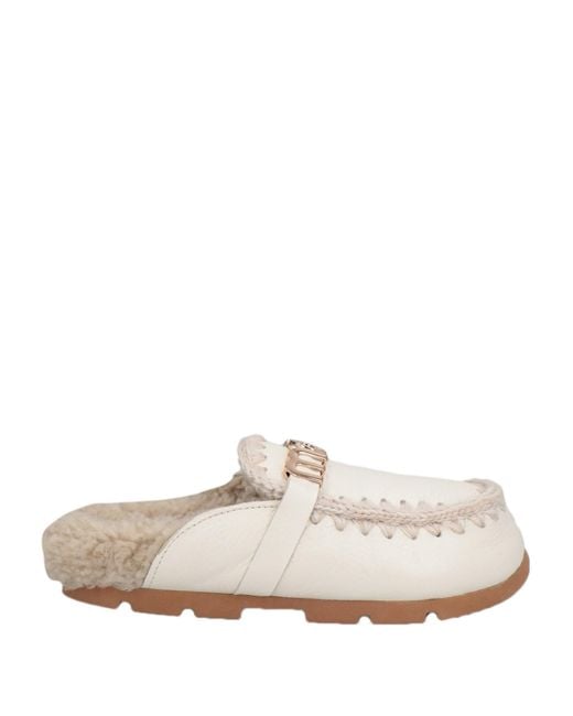 Mou White Mules & Clogs