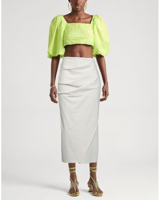 La Petite Robe Di Chiara Boni White Midi Skirt Polyamide, Elastane
