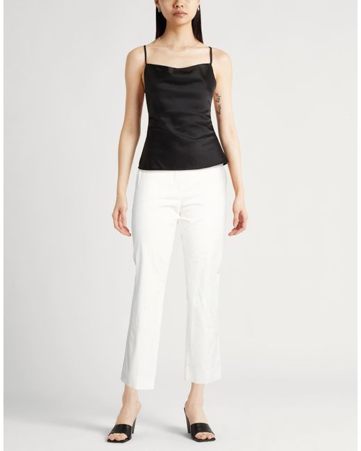 Max Mara White Pants Cotton, Elastane